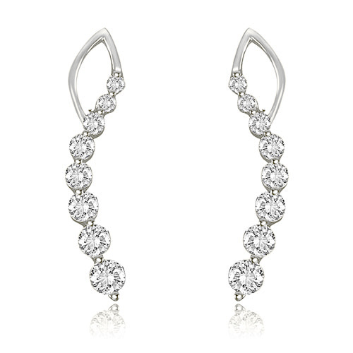 1.00 cttw. Platinum Classic Journey Round Cut Diamond Earrings (I1, H-I)