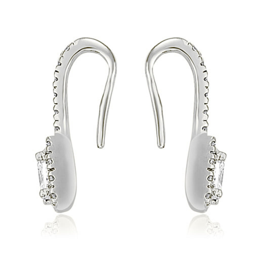 2.00 cttw. Platinum Halo Fish-Hook Round Cut Diamond Earrings (SI2, H-I)