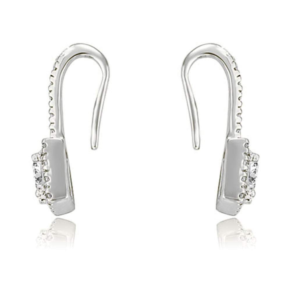 0.90 cttw. Platinum Round And Princess Diamond Fish-Hook Earrings (I1, H-I)