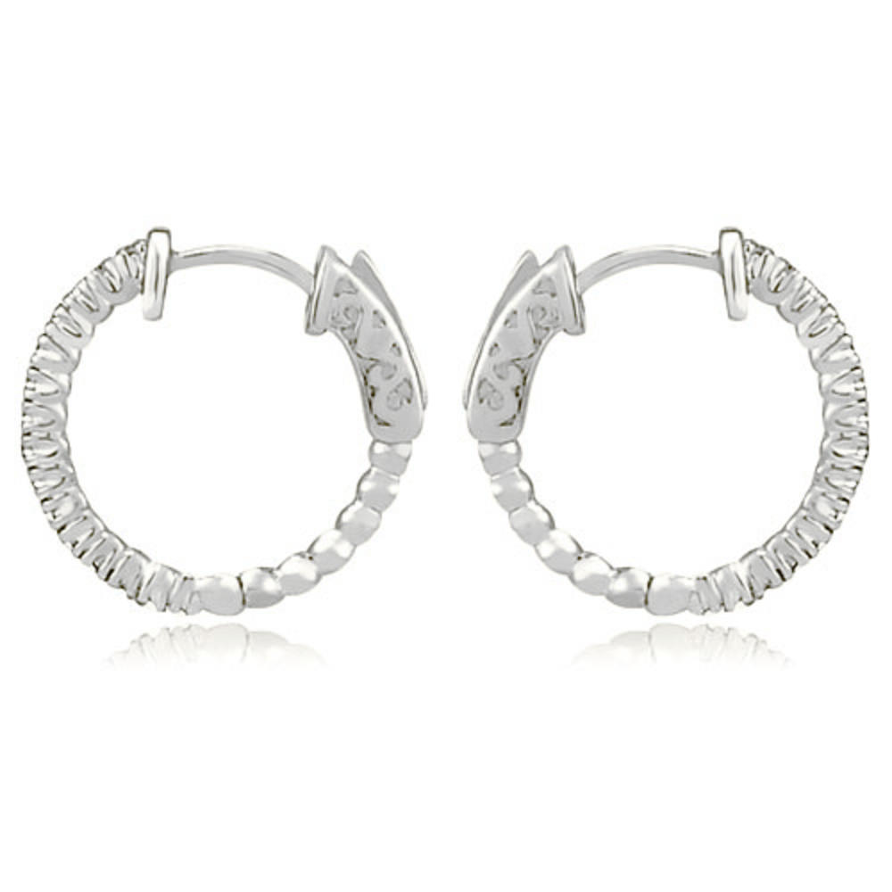 0.30 cttw. Platinum Round Cut Diamond Hoop Earrings (I1, H-I)