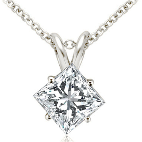 0.25 cttw Platinum Princess-Cut Diamond Pendant
