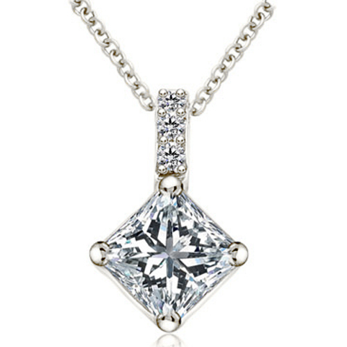 Ladies 1.03 Cttw Platinum Diamond Pendant
