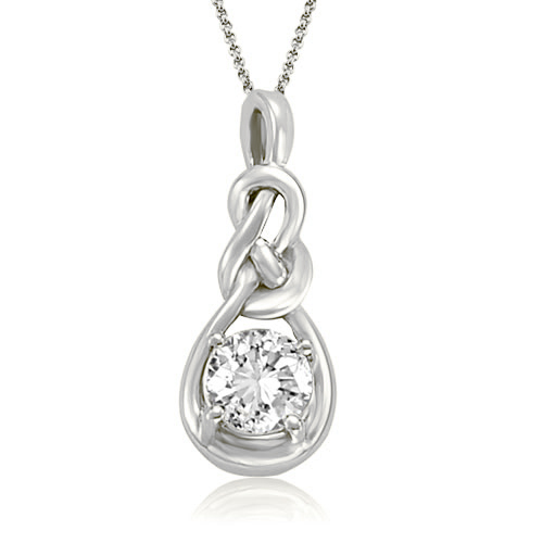Women's 0.50 Carat 14K White Gold Diamond Love Knot Pendant