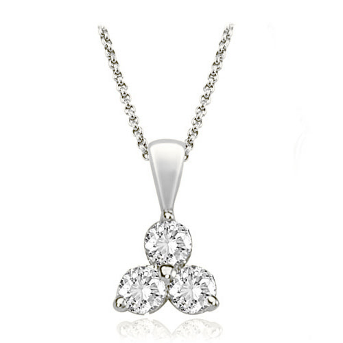 0.50 cttw. Platinum Classic Three-Stone Diamond Pendant (VS2, G-H)