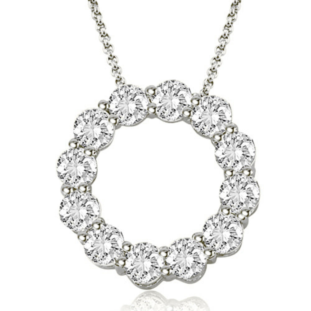 3.00 Cttw Round Cut Platinum Diamond Pendant Necklace