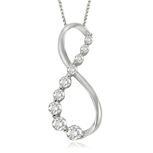 0.60 cttw. Platinum Round Cut Diamond Infinity Pendant (VS2, G-H)