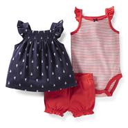 Carter's Newborn & Infant Girls Bodysuit, Top & Diaper Cover - Sailboats at Sears.com