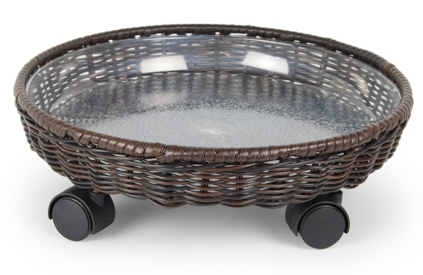 All Weather Wicker Caddy 14" Brown