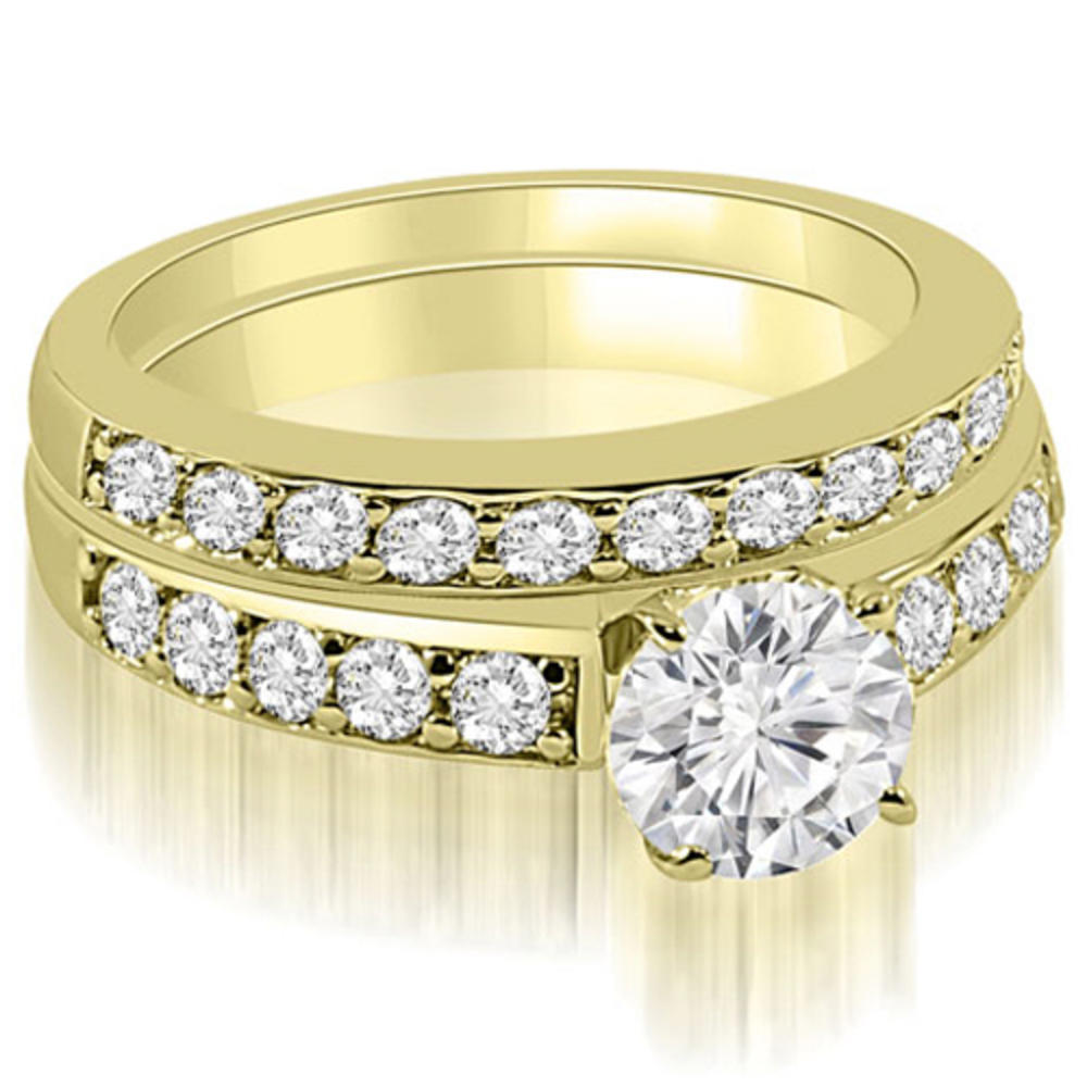 1.35 Cttw Round-Cut 18K Yellow Gold Diamond Bridal Set