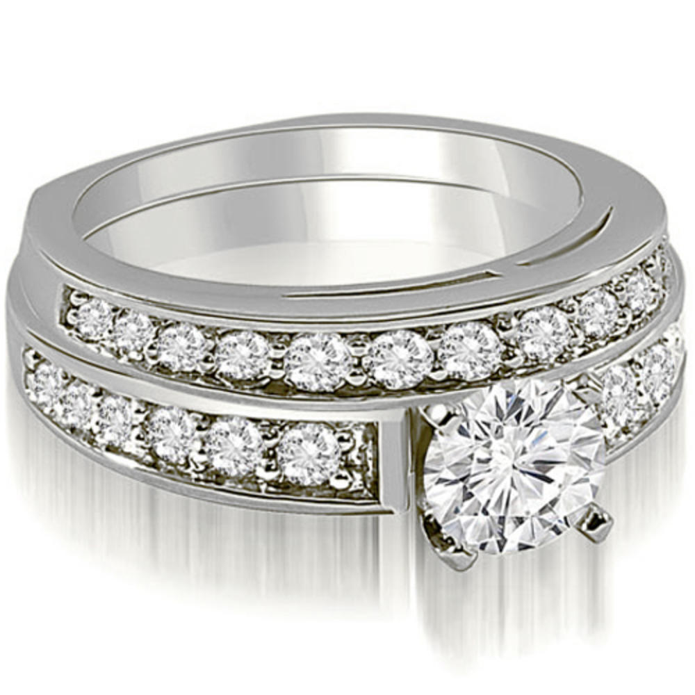 1.35 cttw Round-Cut 14k White Gold Diamond Bridal Set