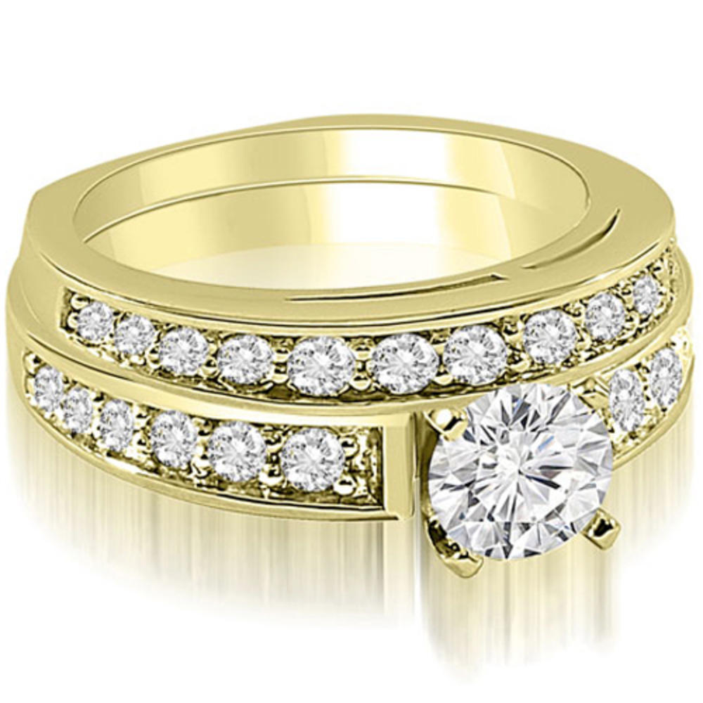 1.85 Cttw 18K Yellow Gold  Diamond Engagement Bridal Set