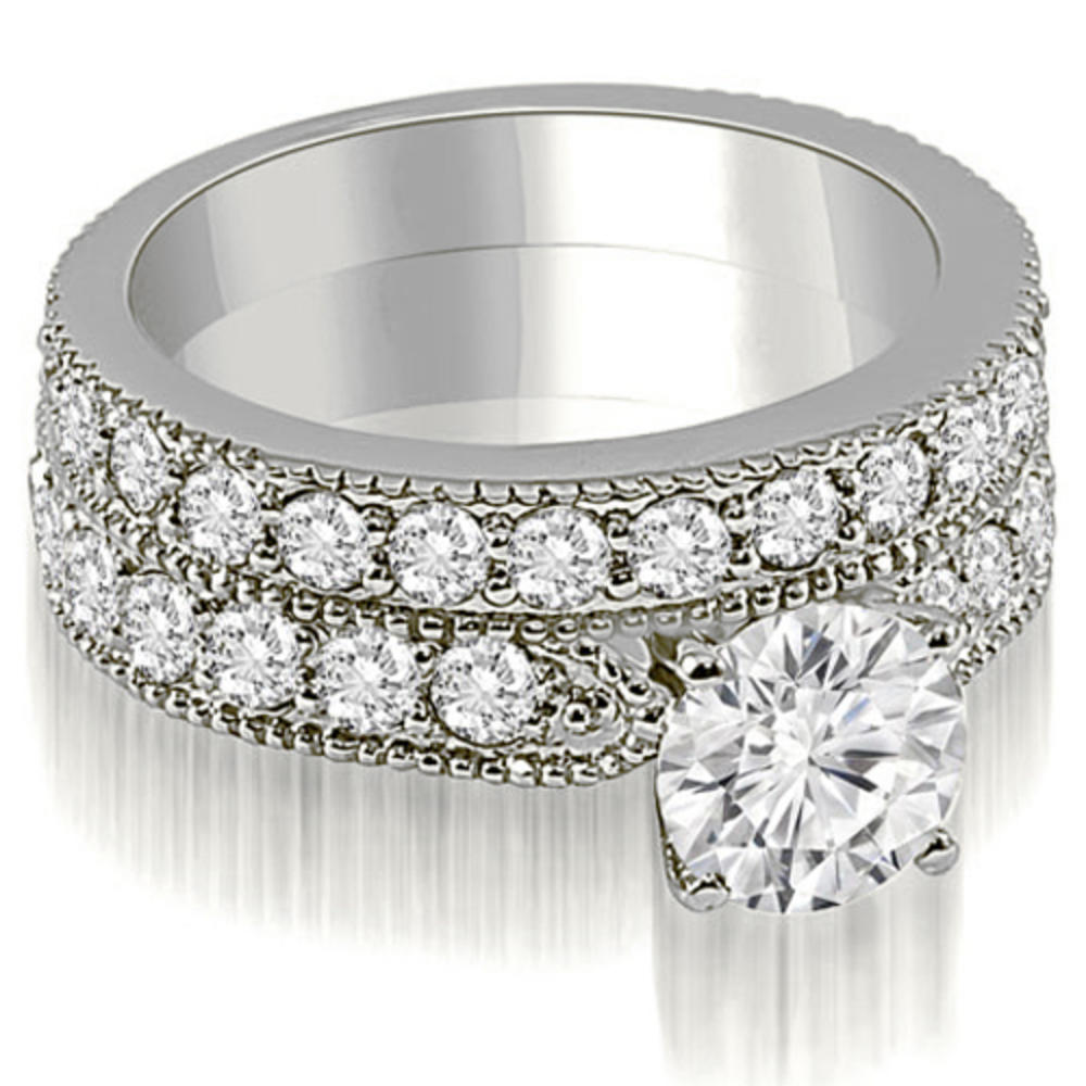 2.70 Cttw Round Cut 14K White Gold Diamond Bridal Set