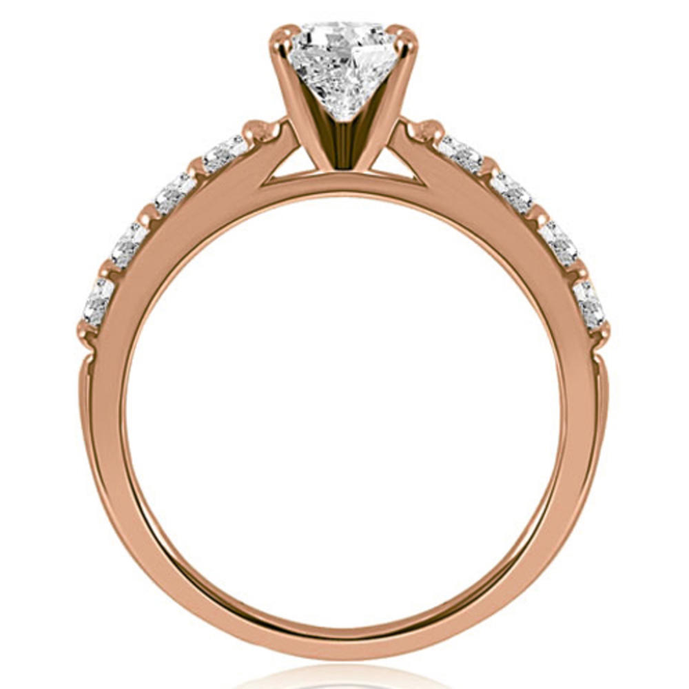 0.75 Cttw. Round Cut 18K Rose Gold Diamond Engagement Ring