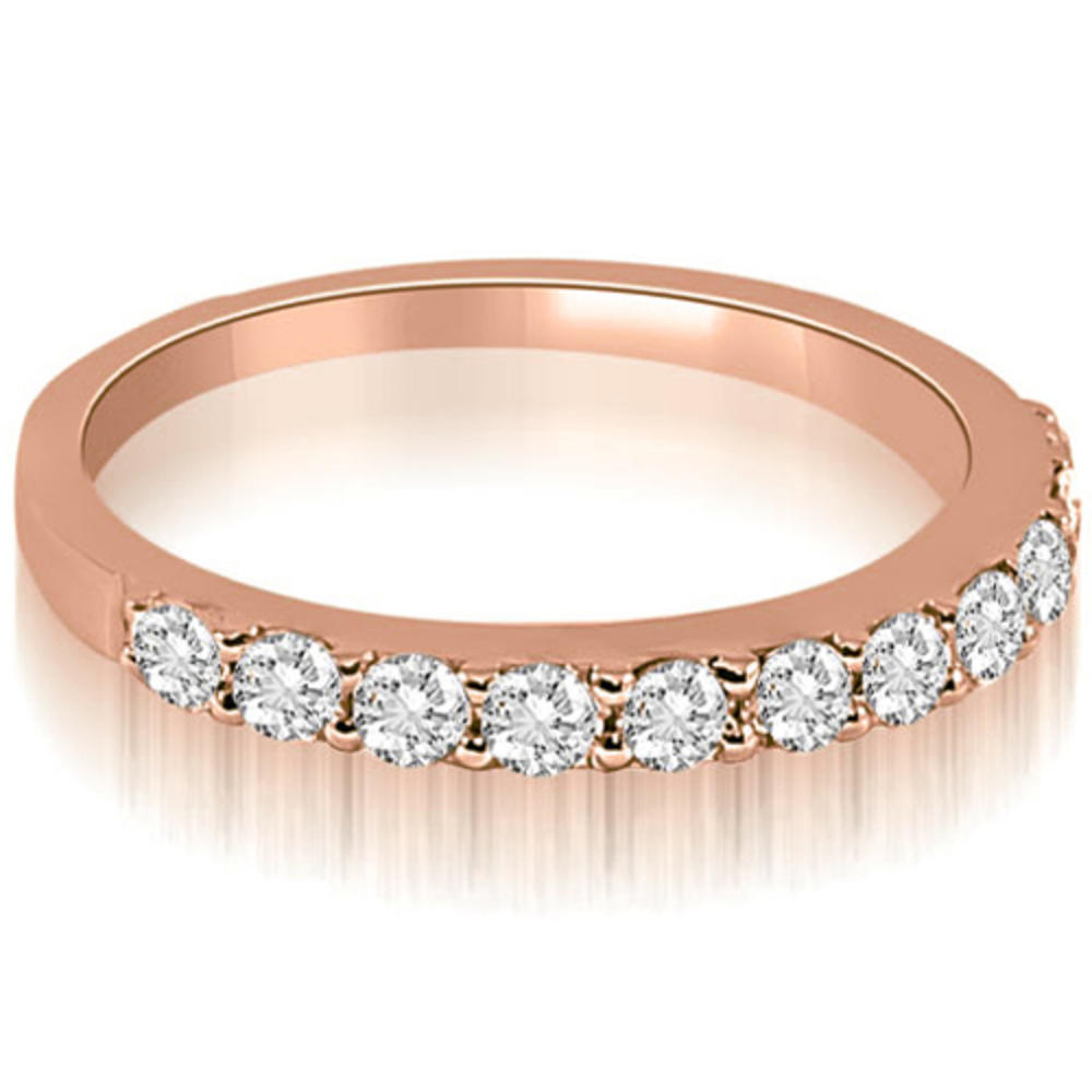 18K Rose Gold 0.55 cttw Classic Round Cut Diamond Wedding Ring (I1, H-I)