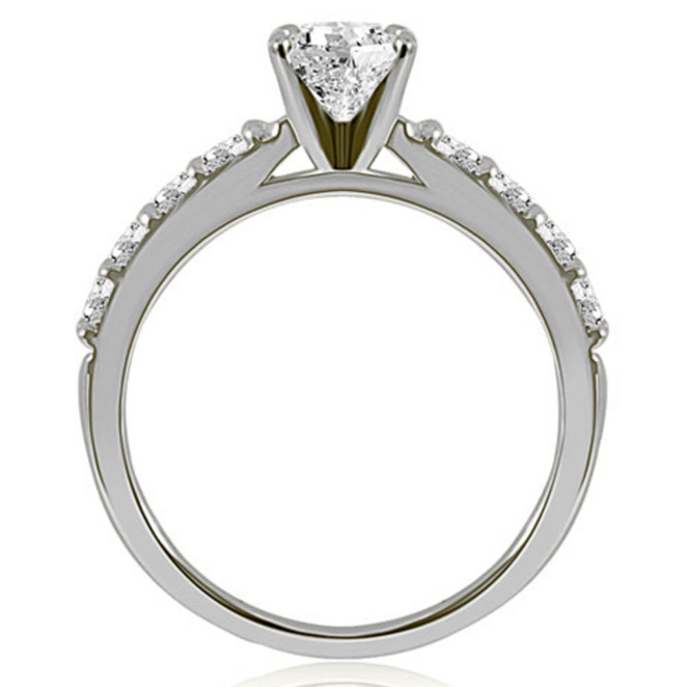 0.75 Round Cut 18K White Gold Diamond Engagement Ring