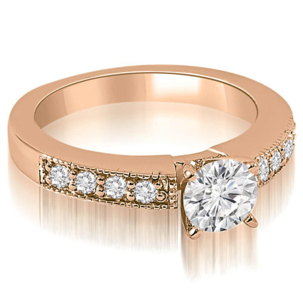 0.60 Cttw Round-Cut 14K Rose Gold Diamond Engagement Ring