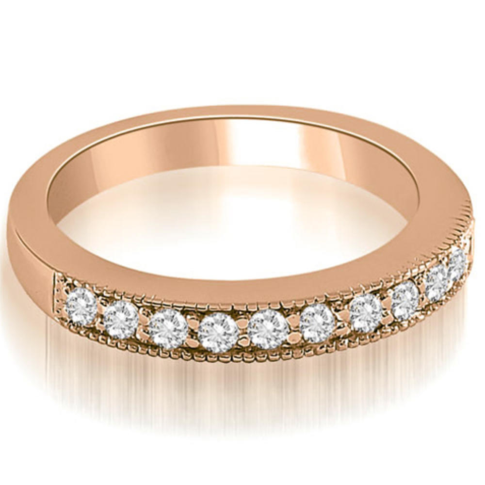 0.33 Cttw Round Cut 14K Rose Gold Diamond Wedding Ring