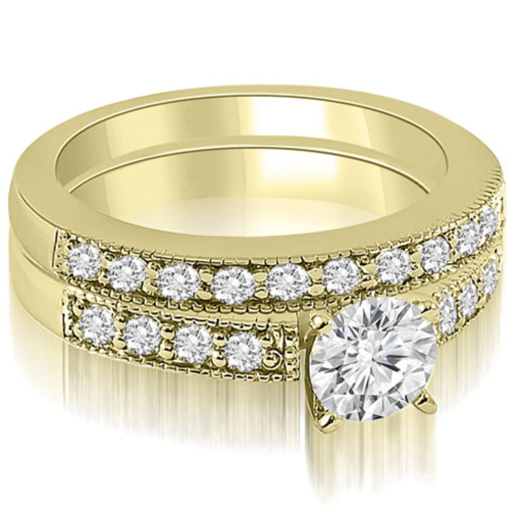 1.03 Cttw Round Cut 14K Yellow Gold Diamond Bridal Set