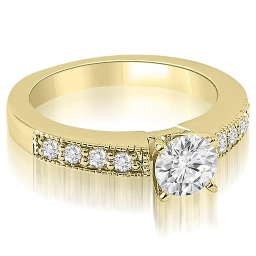 0.93 Cttw Round-Cut 18K Yellow Gold Diamond Bridal Set