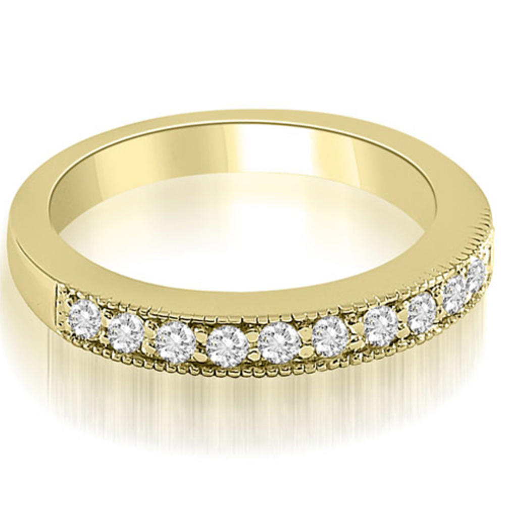 18K Yellow Gold 0.33 cttw  Milgrain Round Cut Diamond Wedding Ring (I1, H-I)