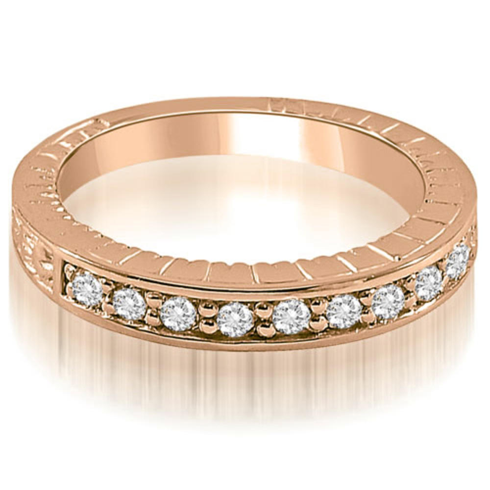 0.30 Cttw Round Cut 14K Rose Gold Diamond Wedding Ring