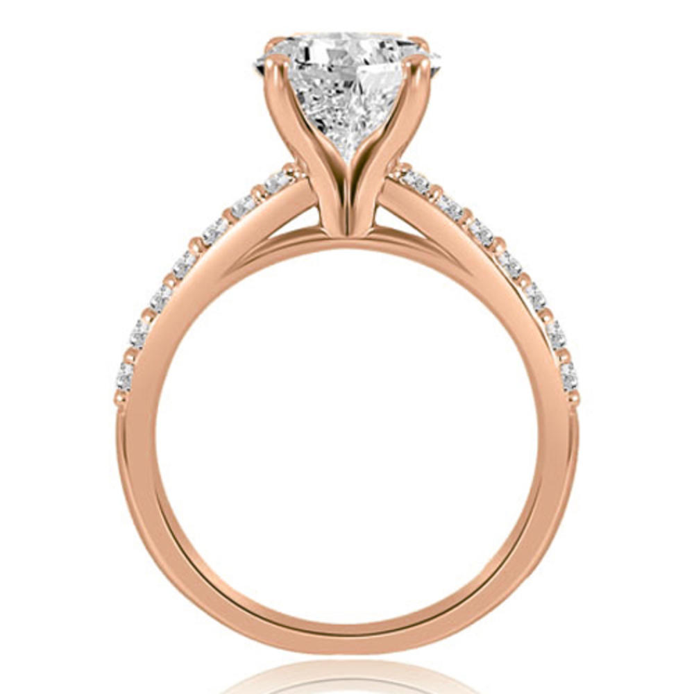 1.40 Cttw. Round Cut 18K Rose Gold Diamond Bridal Set
