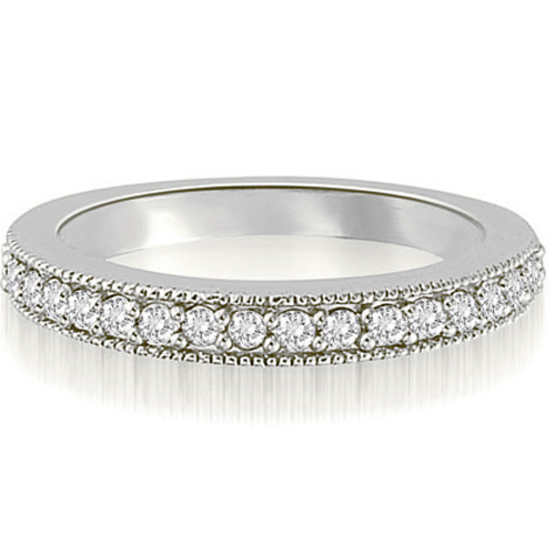 0.30 Cttw Round Cut 18K White Gold Diamond Wedding Ring