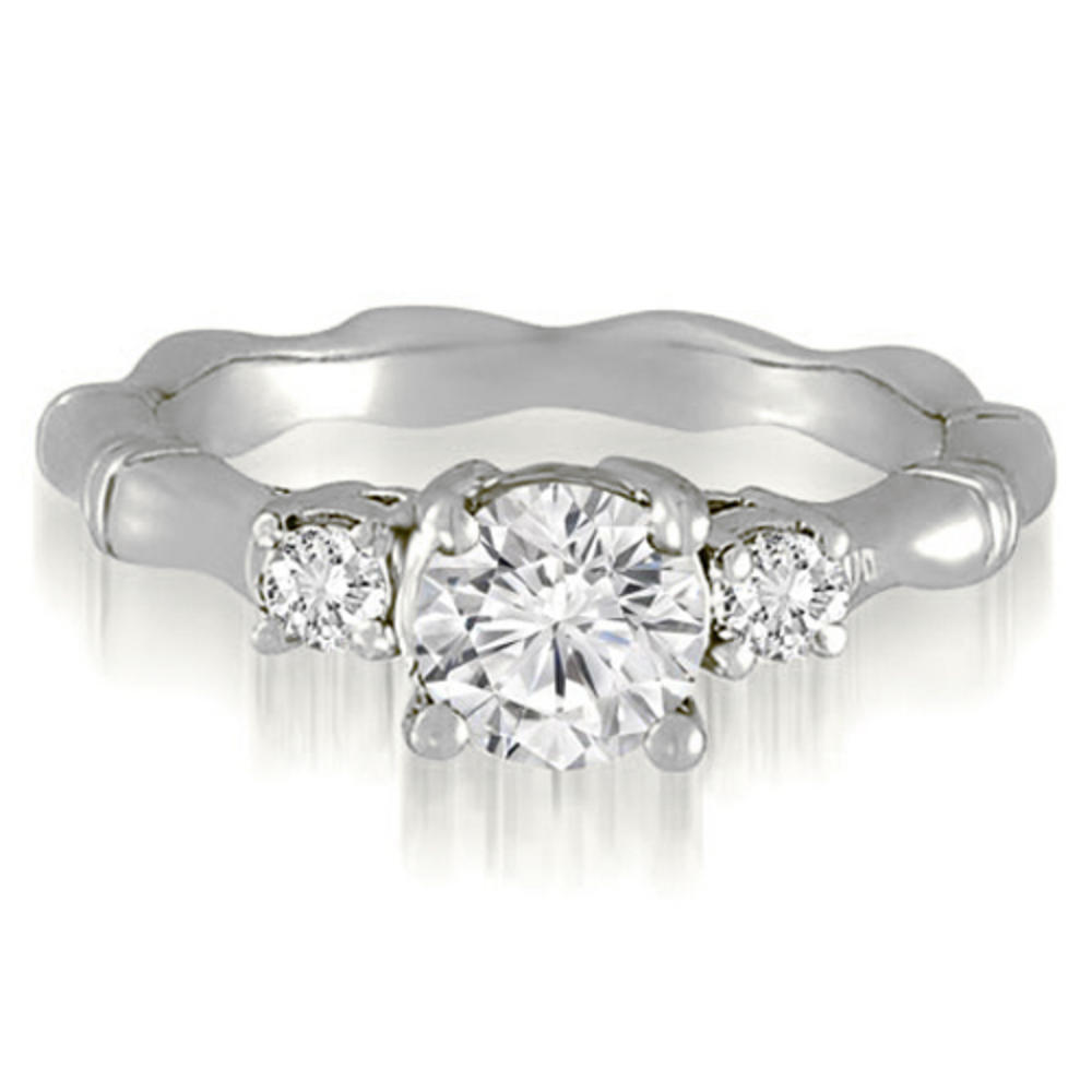 1.25 cttw Round-Cut 14k White Gold Three-Stone Diamond Bridal Set