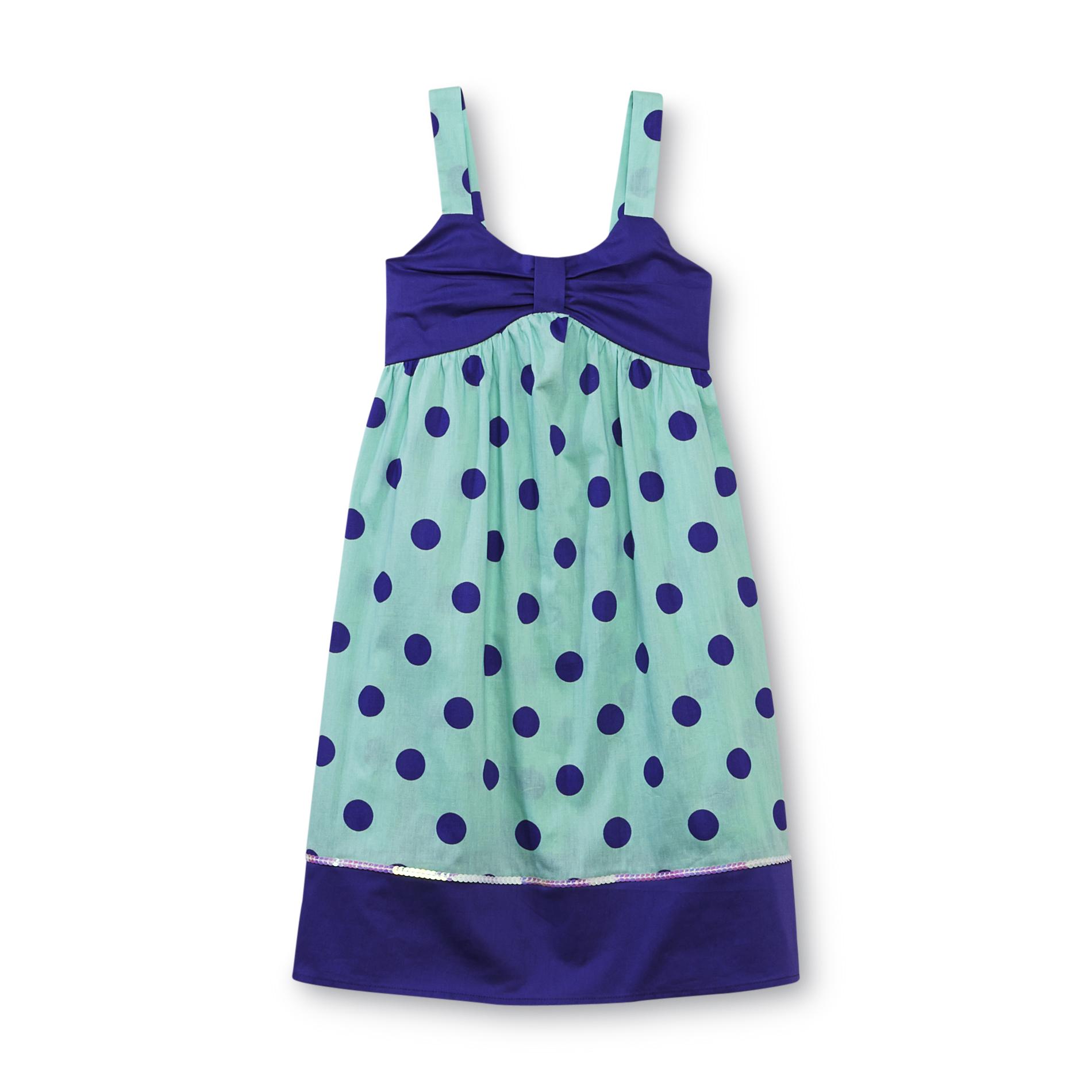 Basic Editions Girl's Scoop Neck Sundress Polka Dots at
