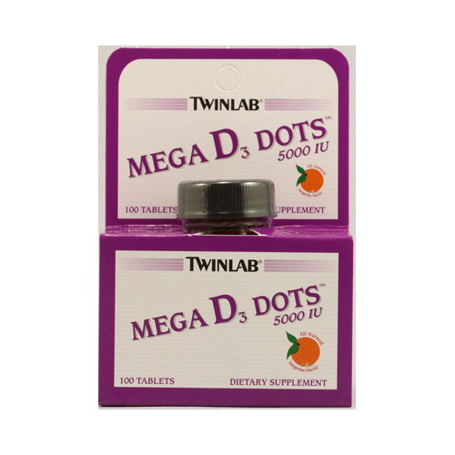 Mega D3 Dots Tangerine - 5000 IU - 100 Tablets