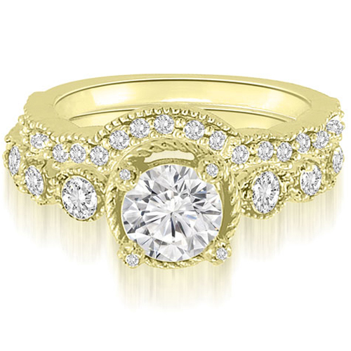 1.80 cttw Round-Cut 18k Yellow Gold Diamond Bridal Set