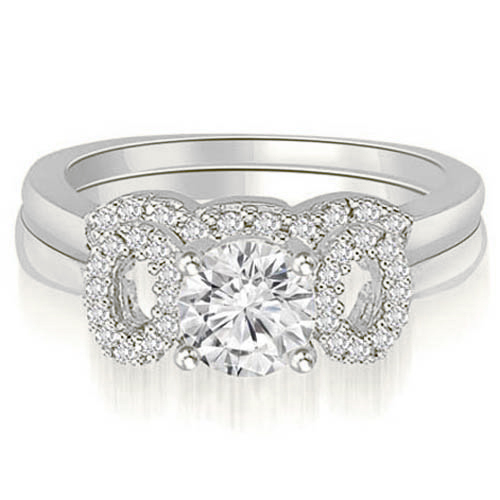 0.75 cttw Round Cut 18k White Gold Diamond Bridal Set