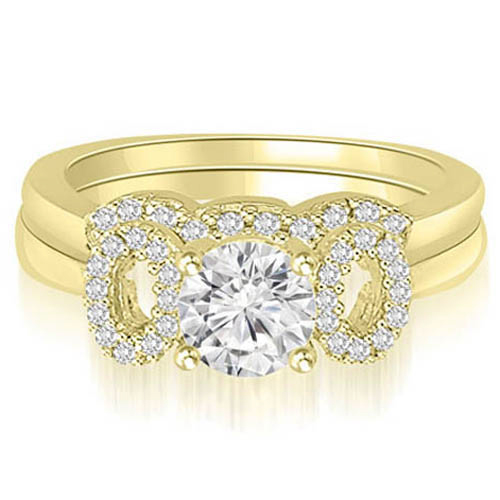 0.70 cttw. 18K Yellow Gold Round Cut Diamond Bridal Set (I1, H-I)
