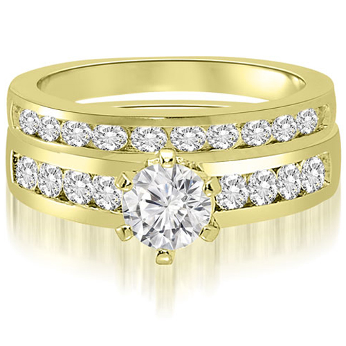 2.55 Cttw Round Cut 14K Yellow Gold Diamond Bridal Set