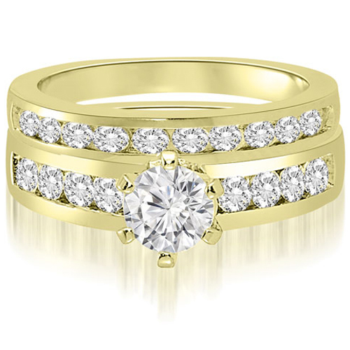 2.15 Cttw Round Cut 18K Yellow Gold Diamond Bridal Set
