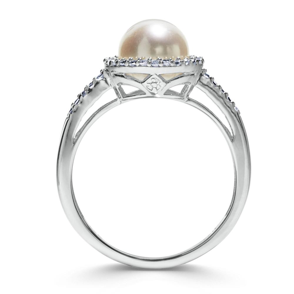 Pearl & Lab Created White Sapphire Ring