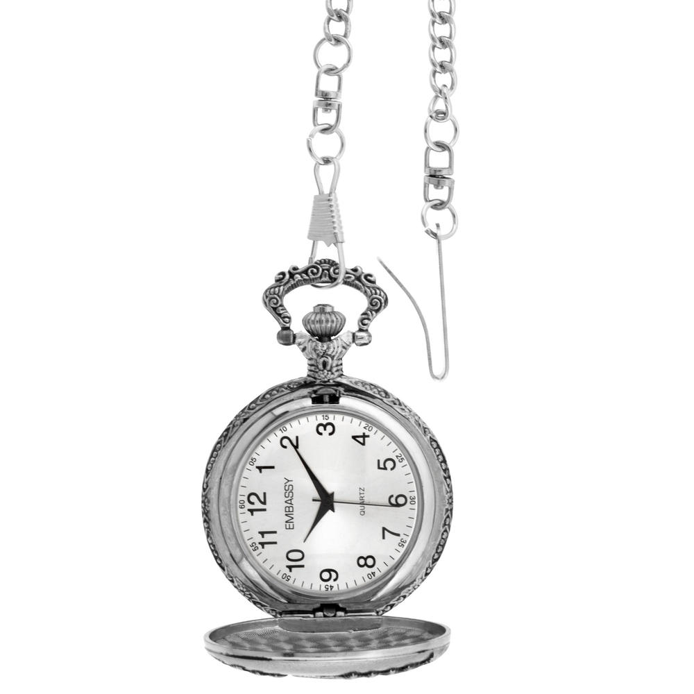 Men's Two Tone Covered Pocket   Watch With Gold Truck On Cover