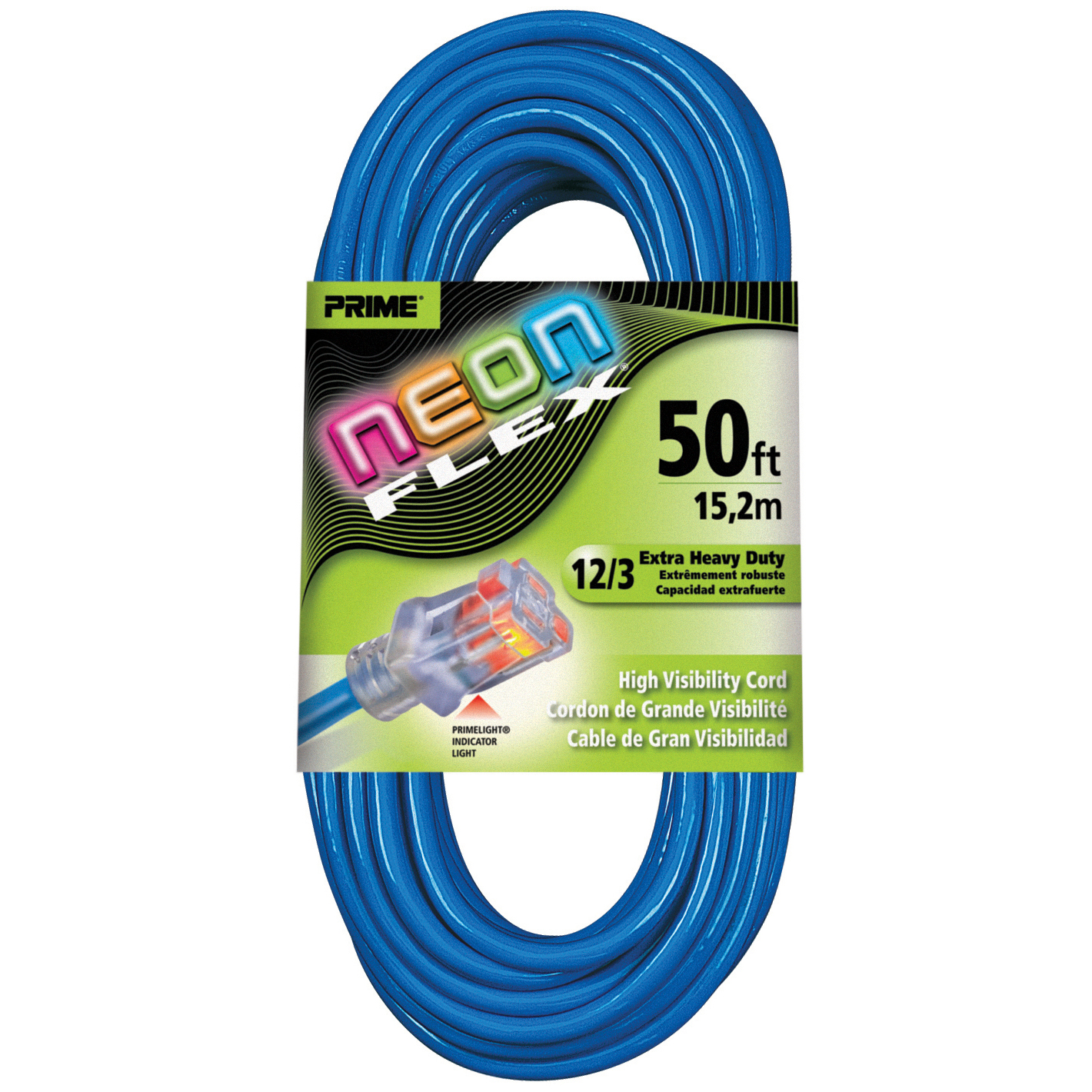 Prime Wire NS514830 50Foot Flex Outdoor Extension Cord With Indicator