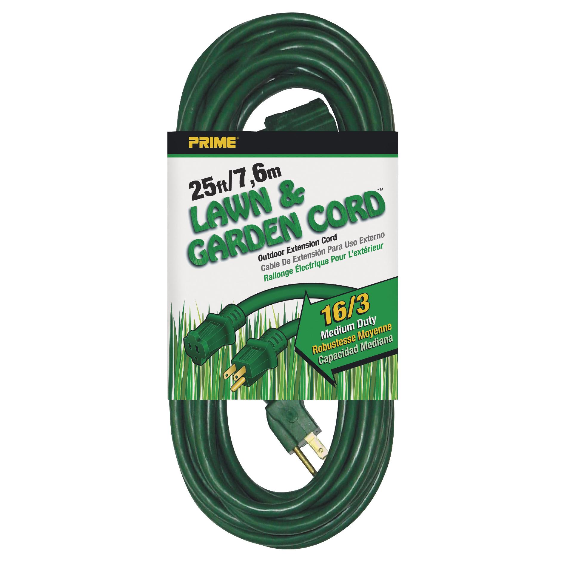 EC880625 25Foot 16/3 SJTW Lawn and Garden Outdoor Extension Cord, Green