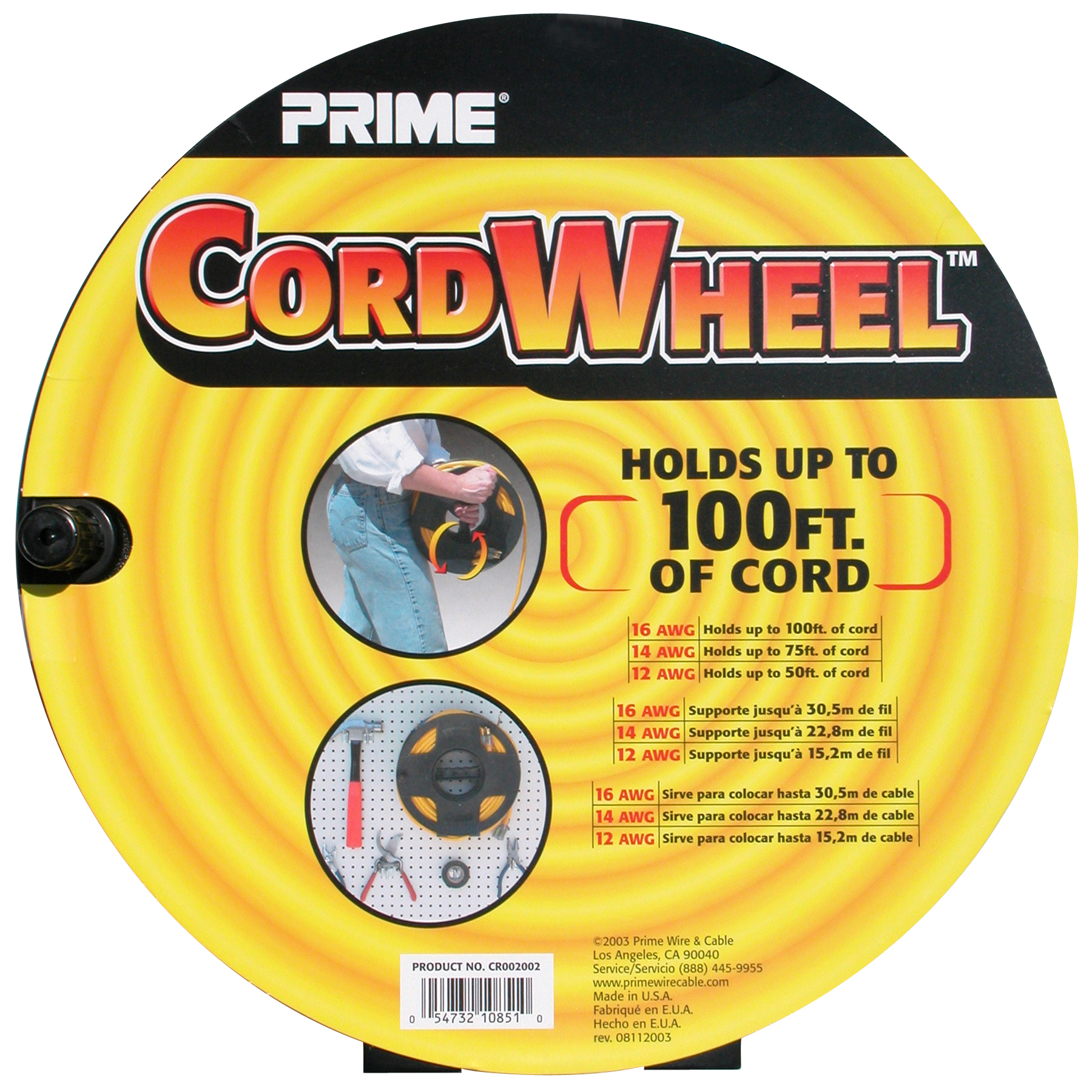 CR002002 Cord Storage Wheel, Black
