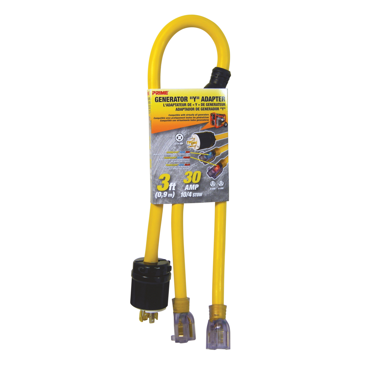 Prime Wire RVADT1430 RV Generator Adapter, 30 Amp TwisttoLock Plug