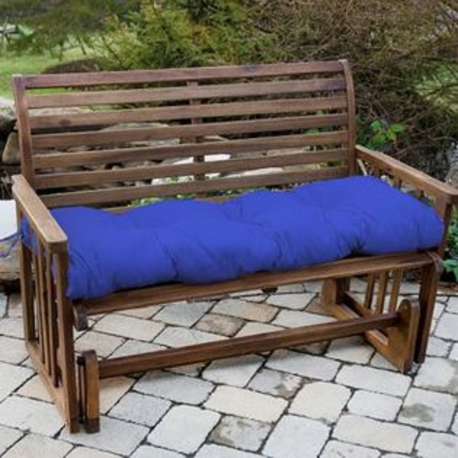 Greendale Home Fashions 46 in. Outdoor Swing/Bench Cushion, Marine Blue
