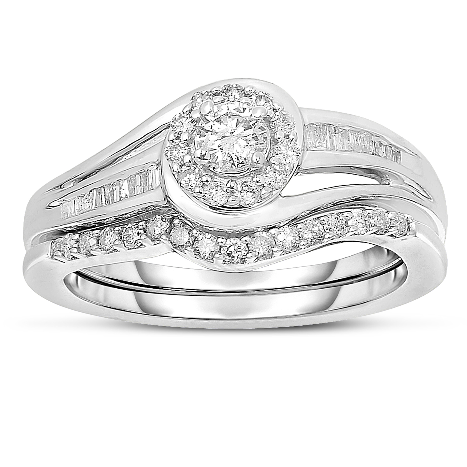 Linked In Love Platin&#233;e 1/2cttw  Diamond Bridal Set - Size 7 Only