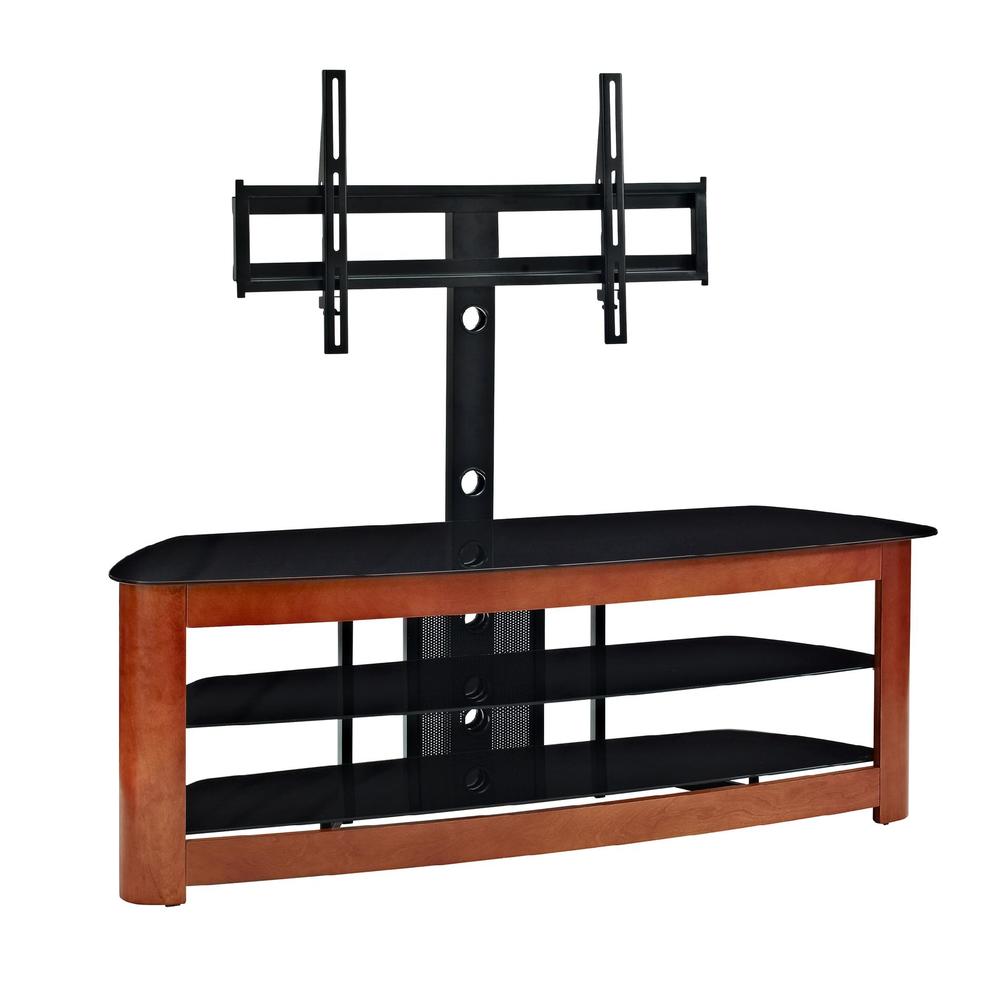 60 in. Cherry Wood TV Stand with Mount