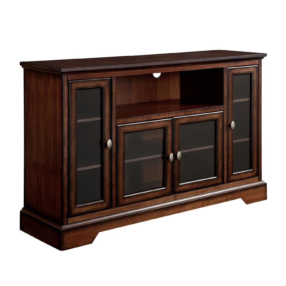 52 in. Highboy Style Brown Wood TV Stand