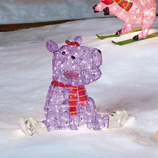 lighted hippo outdoor decor