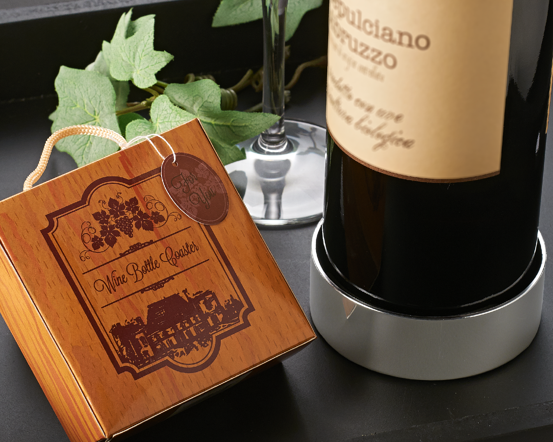 "Vineyard Estate" Wine Bottle Coaster [Case Pack of 48]