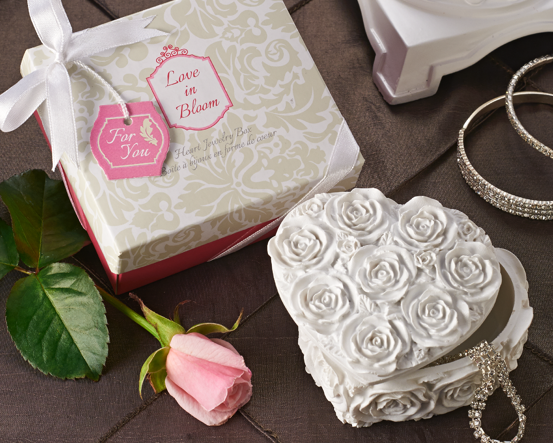 "Love in Bloom" Heart Jewelry & Trinket Box [Case Pack of 48]
