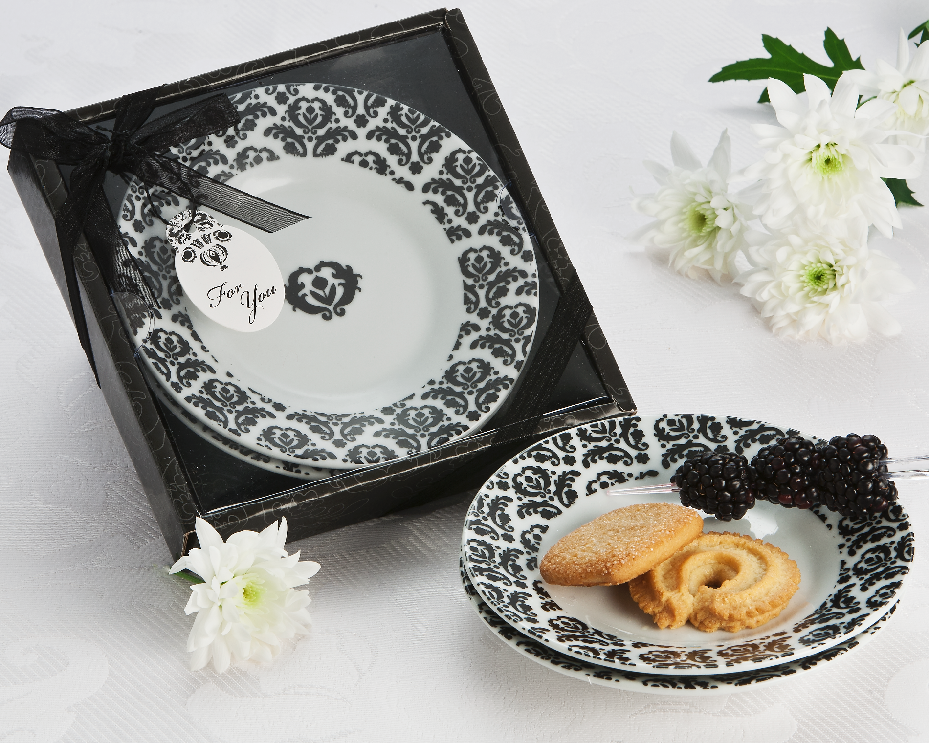 "Dramatic Damask" Party Dish Favor (Set of 2) [Case Pack of 48]