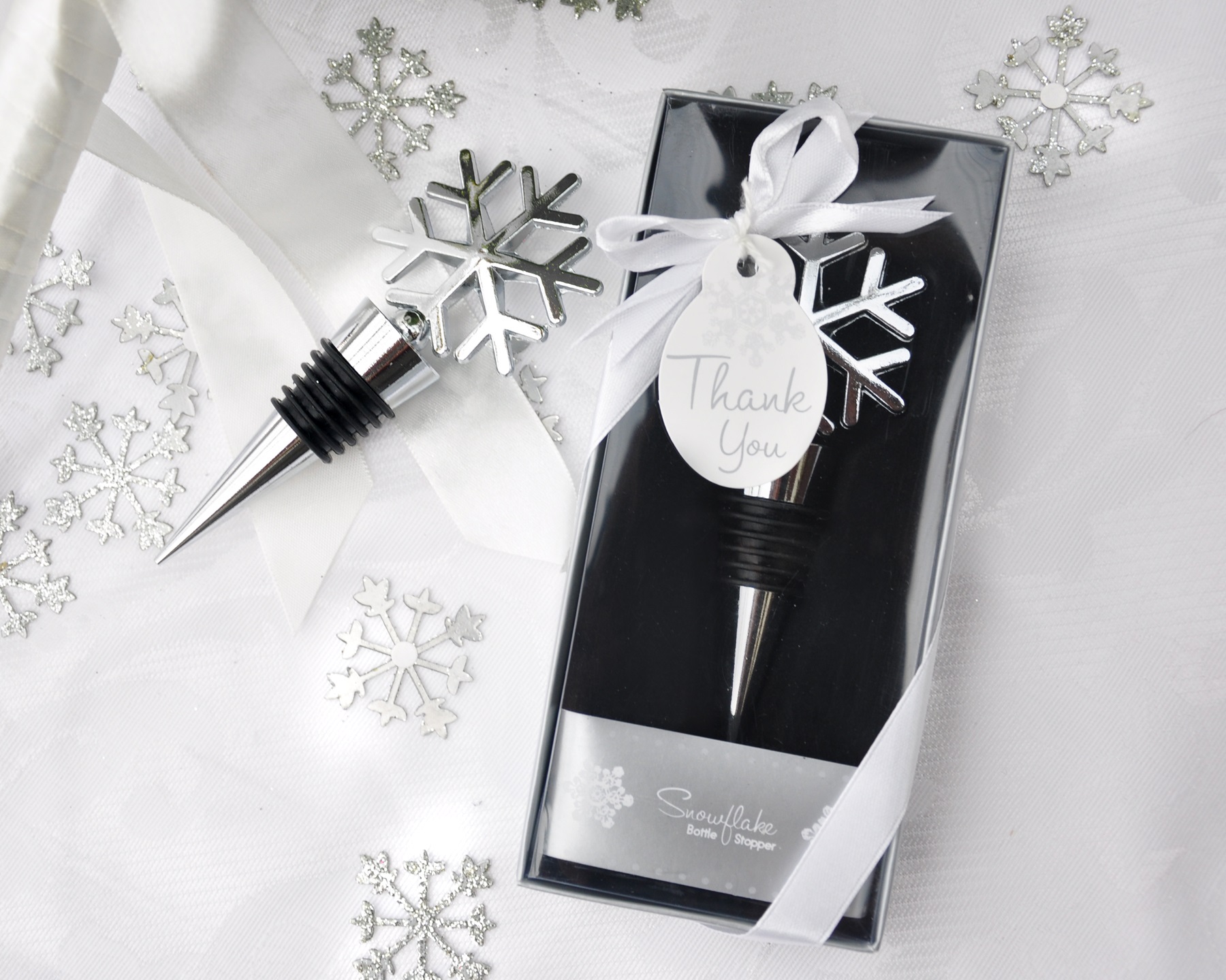 Snowflake Bottle Stopper in Seasonal Gift Box [Pack of 25]